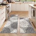 thumbnail image 4 of MeyJey Kitchen Rug 2 PCS Set, 24”x36+24”x59” Non Slip Machine Washable Rug Floral Decor Kitchen Floor Mats for in Front of Sink, Gray, 4 of 8