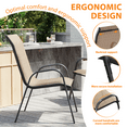 thumbnail image 5 of ELPOSUN Patio Chairs Set of 6, Outdoor Stackable Dining Chairs for All Weather, Breathable Garden Outdoor Furniture for Backyard Deck, Khaki, 5 of 5