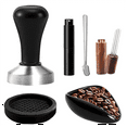 thumbnail image 1 of 6 Pieces Espresso Accessories Bulk, Stainless Steel Espresso Machine Coffee Tampers Tools for Kitchen, Coffee Shop,1set * espresso tamper, 1 of 6