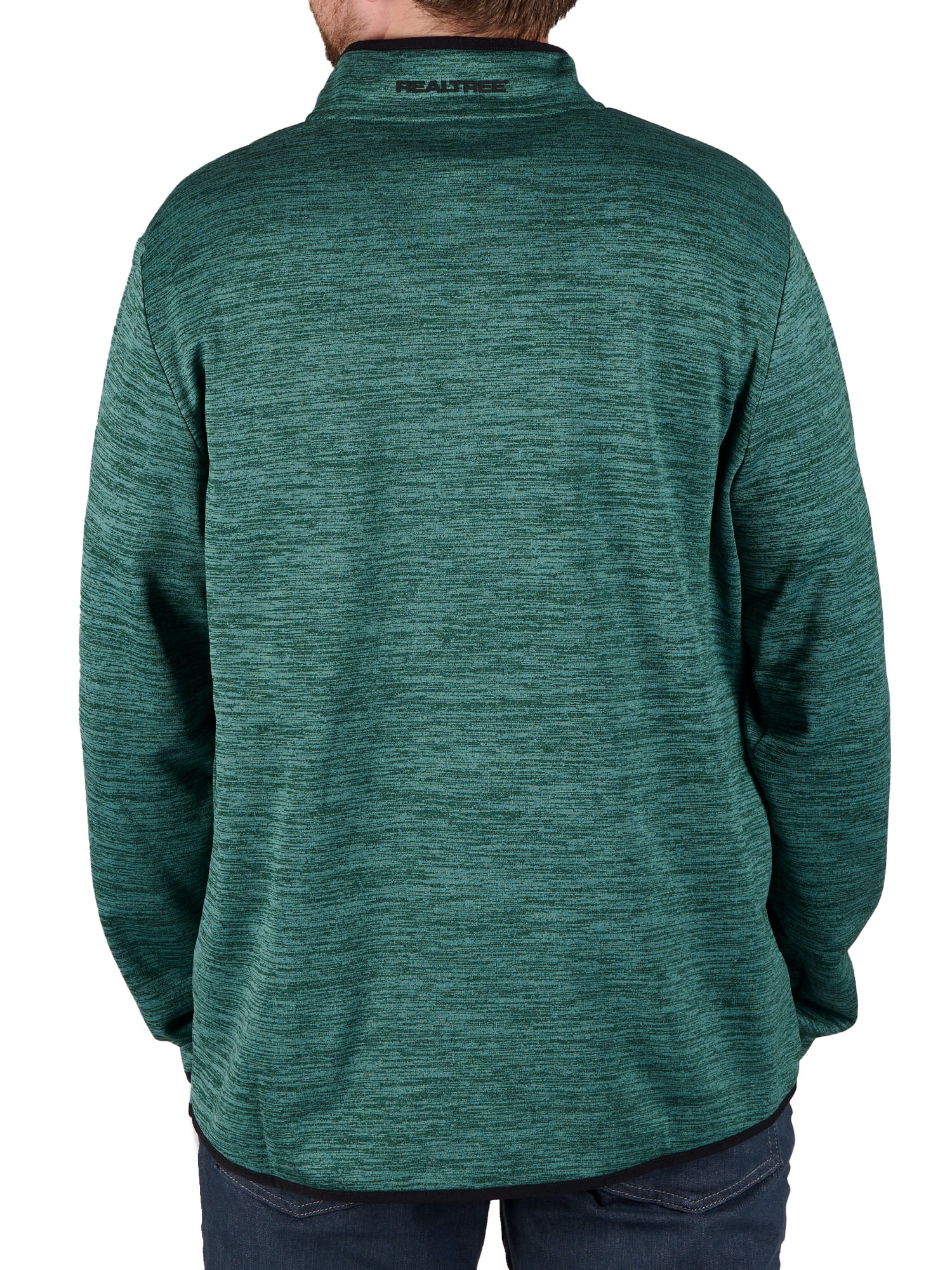 Realtree Men's Fleece Quarter Zip Pullover Sweatshirt in Green, Sizes S-2XL