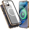 thumbnail image 1 of IBAOLEA Case for iPhone12 Pro Max, Compatible with Magsafe 360 Degree Full Body Protection Case Magnetic Attraction Metal Bumper+Front Glass+PC Back Cover for iPhone 12 Pro Max (6.7 inch) (Gold) Gold, 1 of 7