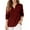 Red, variant on Arlun Women's Solid Color Long Sleeved Sweaters Loose Quarter Button up Round Neck Knitted Pullover Tops Solid Color Trendy Asymmetrical Hem Lightweight Sweater Beige L