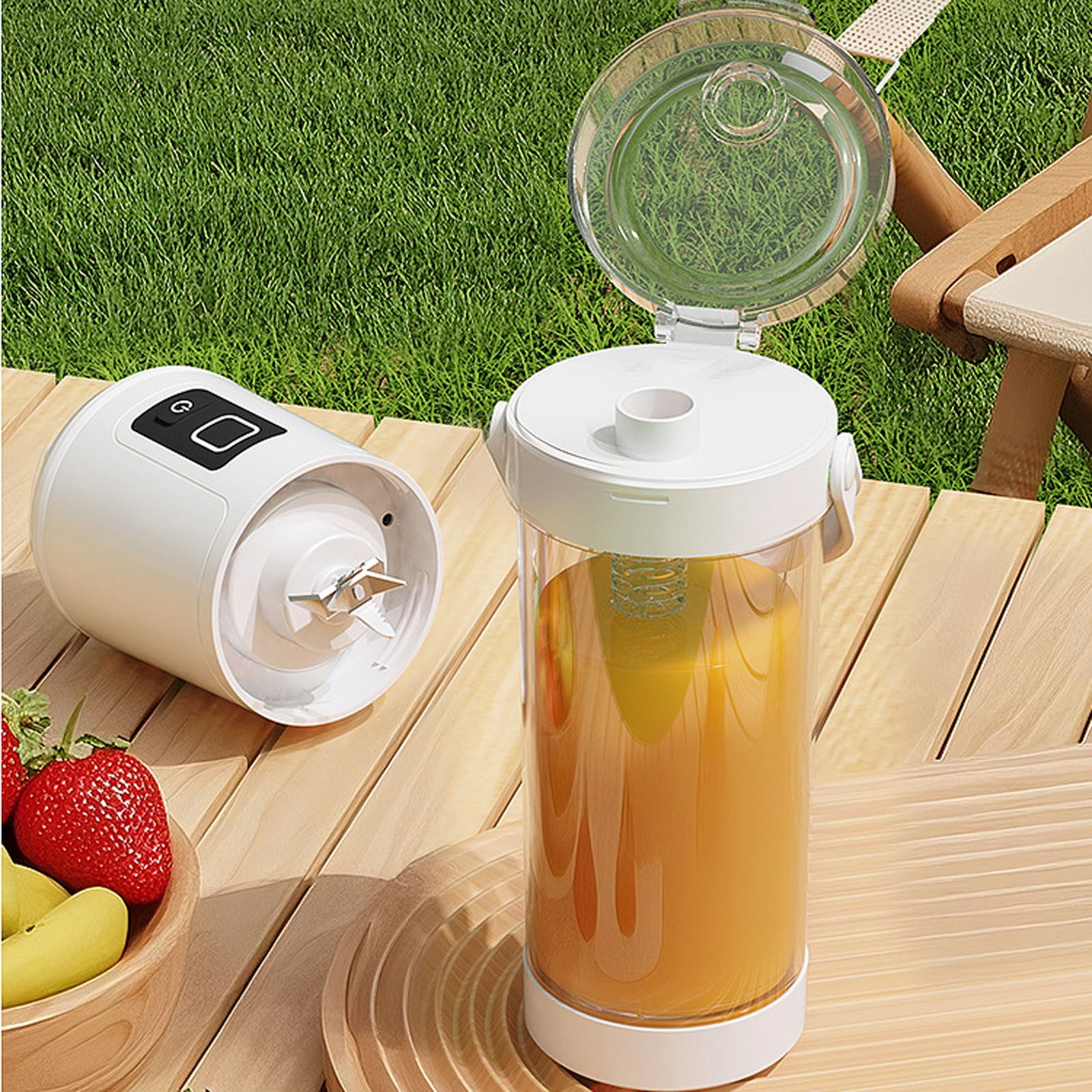 10.43 in Mini Juicer_Blender Portable, Portable_Blender Cup,Electric USB Juicer_Blender Fresh Juicer Cup, for Home, Kitchen, Gym, Office, Travel,Home Decor Gifts,White