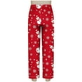 thumbnail image 4 of Conjunto de blusa y pantalón de manga larga con estampado de botones y cuello vuelto para mujer, blusa y pantalón de poliéster para mujer, 4 of 9