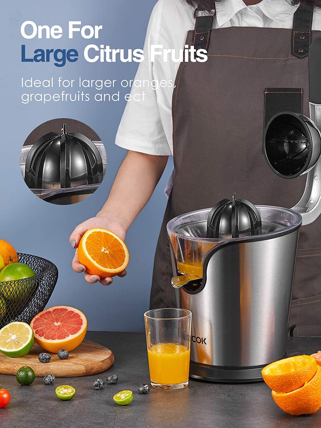 160W Citrus JUICER Machine Orange Lemon Press Extractor Juice Electric JUG Steel