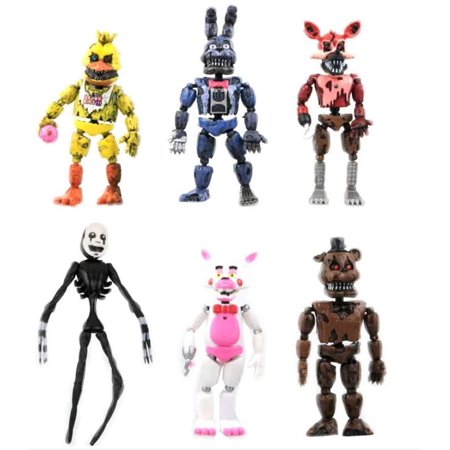 Five Nights at Freddys Action Figure Set of 6 — Toys for Boys and Girls — Birthday Gifts — Cake Toppers — 6 Inches