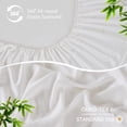 thumbnail image 4 of JELLYMONI 4 Pieces Cooling Queen Sheets Set, Microfiber & Bamboo Sheet Set, Breathable & Wrinkle Free - 16" Deep Pockets Bedding Sheets & Pillowcases,White, 4 of 7