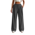 thumbnail image 3 of Womens Pants Wide Leg Tall Long legs Sweatpants Baggy Drawstring Low Rise Lounge Pants Full Joggers with Pockets Pants for Women, 3 of 8