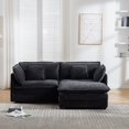 thumbnail image 6 of GNIXUU 70" Modern Sectional Sofa Cloud Couch, Chenille Fabric Double-Upholstered Comfy Sleeper Sofa, Wide Loveseat Couches with Moveable Ottoman for Living Room, Apartment, Office, Black, 6 of 6