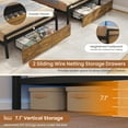 thumbnail image 6 of Triple Bunk Bed Twin Over Twin Over Twin Metal Bunk Bed with LED Lights and Charging Station, Loft Bed Frame with 3 Storage Drawers&Study Desk&Guardrails and Ladder,3 Bed Teens and Adults, Black, 6 of 11