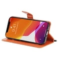 thumbnail image 2 of for iPhone 13 Wallet Case, Kickstand Case with Credit Card Holder, Embossed Butterfly Pattern with Strap Premium PU Leather Magnetic Closure Shockproof Protective Flip Cover 6.1", Orange, 2 of 9