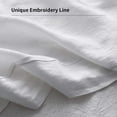 thumbnail image 3 of Simple&Opulence 100% French Linen Pillowcase Queen Size-Set of 2- Washed Solid Color Pillow Cases Embroidered -Soft and Durable (White, 20''x30''), 3 of 5