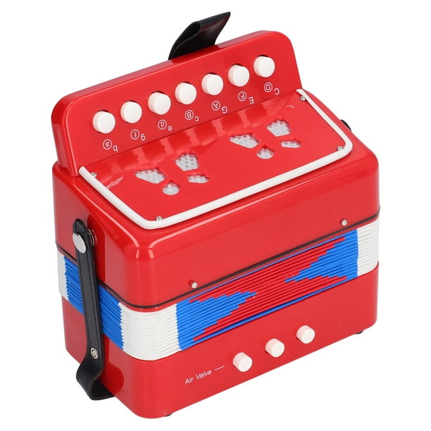 Acordeón de juguete para niños, 7 teclas, instrumento musical educativo pequeño para niños