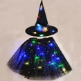 thumbnail image 2 of Luces LED luminosas para mujer, niña y niño, sombrero de elfo, bruja, falda con estrellas, telaraña, disfraz de mago, regalo para fiesta, festival de Halloween, 2 of 5