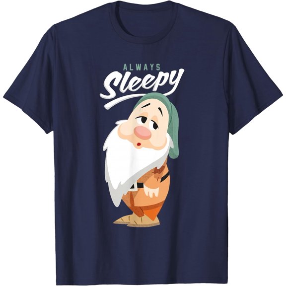 Snow White and The Seven Dwarfs Always Sleepy DTG Print Unisex T-Shirt