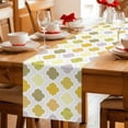 thumbnail image 5 of Yellow Orange Moroccan Table Runner 72 Inches, Vintage Boho Geometric Pattern Gray Bed Runner Dresser Scarves Tabletop for Indoor Outdoor Parties/Ceremony/Banquet, 14" x 72", 5 of 8