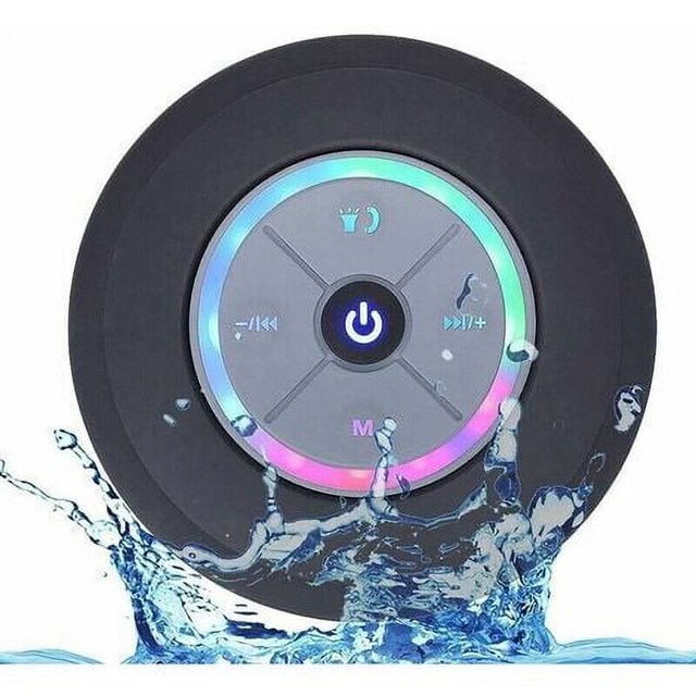 Altavoz de ducha Bluetooth, radio de ducha Bluetooth IPX7 con radio FM totalmente impermeable, altavoz manos libres, potente ventosa para golf, playa, ducha y hogar