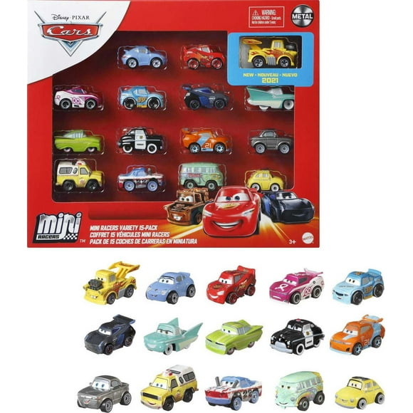 Disney/Pixar – Les Bagnoles – Mini Racers – Coffret de 15 Mini véhicules – Variété