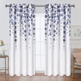 thumbnail image 5 of Alishomtll Modern Blue Flowers Light Filtering Window Curtains, 52 x 63 in (2 Panels), 5 of 7
