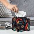 thumbnail image 6 of Rateoe Paisley1 Pattern Tissue Box Cover, Modern Square Decorative Leather Facial Paper Case Organizer Holder Dispenser 5X5X5'', 6 of 8