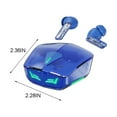 thumbnail image 3 of Earbuds Wireless, Hwkond Wireless Bluetooth Earphones, Gaming Esports, Noise Reduction, High Sound Quality, Cool Breathing Lights, Transparent Compartment Earphones, Blue, Up to 60% Off, 3 of 7