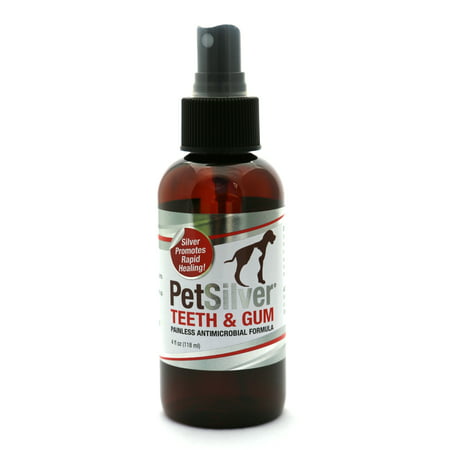 PetSilver® Teeth & Gum Spray for Dogs and Cats | Vet Formulated | Natural Dental Care Solution | Control Tarter and Plaque Build Up | Antimicrobial Formula - No Brushing | Easy to Apply | 4