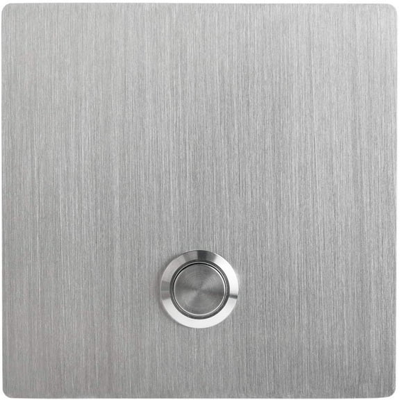 MSH Modern Stainless Hardware Model S1 Stainless Steel Doorbell Button in 304 Stainless Steel 3.54” x 3.54” x 5/32” (4mm Thick)