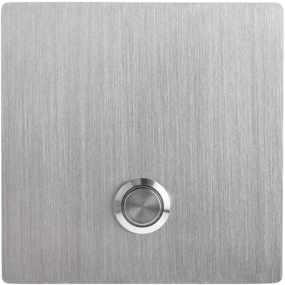 MSH Modern Stainless Hardware Model S1 Stainless Steel Doorbell Button in 304 Stainless Steel 3.54” x 3.54” x 5/32” (4mm Thick) - image 1 of 4