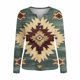 thumbnail image 2 of TaTaai Retro Western Top Soft Comfortable Women's Fashion Casual Round Neck Long Sleeve Button Accent Printed Loose Spring Daily Blouse Gift, 2 of 5