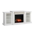 thumbnail image 2 of SEI Furniture Gallatin Touch Screen Wood Bookcases Electric Fireplace in White, 2 of 3