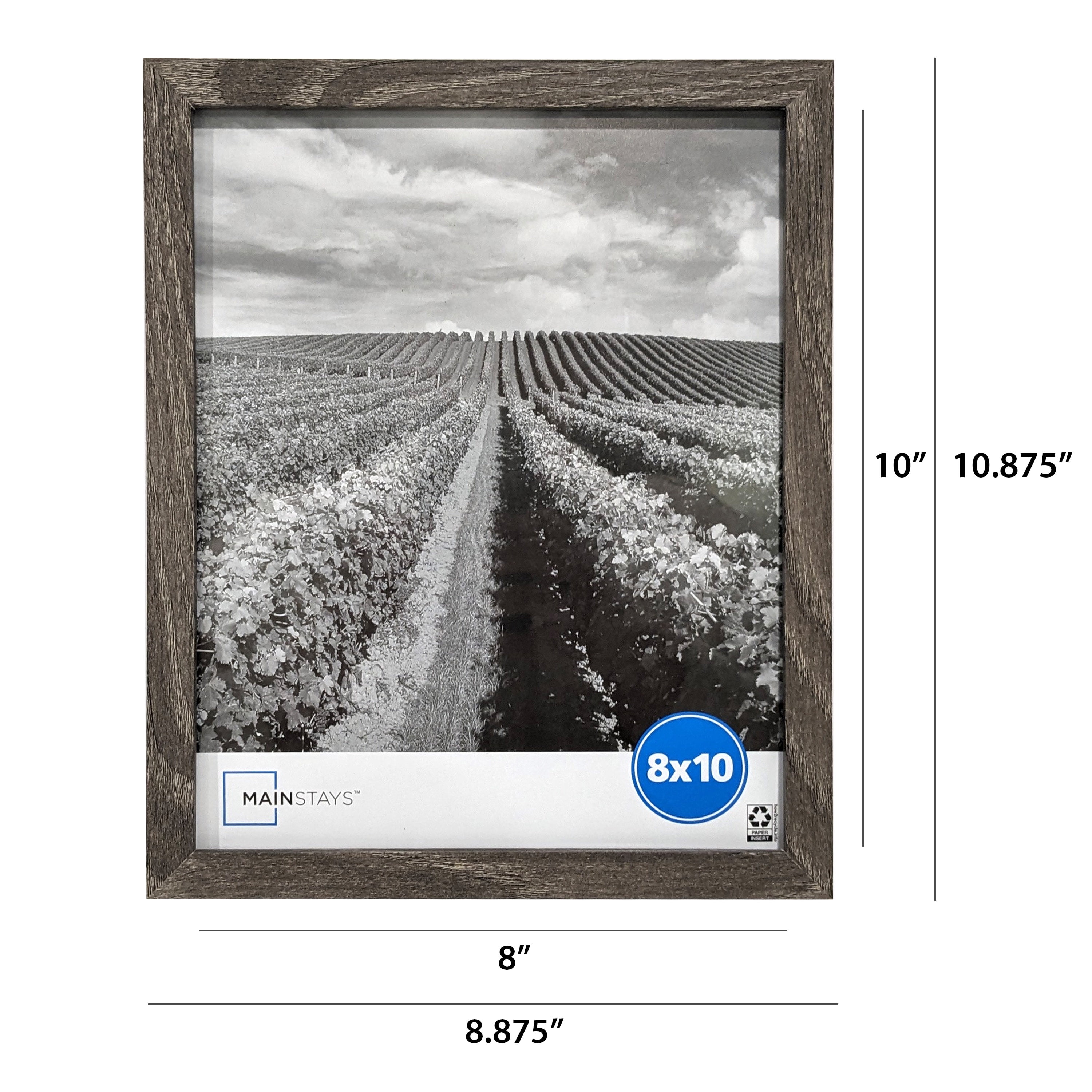 (3 pack) Mainstays - 8x10 Picture Frame - Rustic Gray Gallery Linear Program Tabletop & Wall Photo Frame, Set of 3
