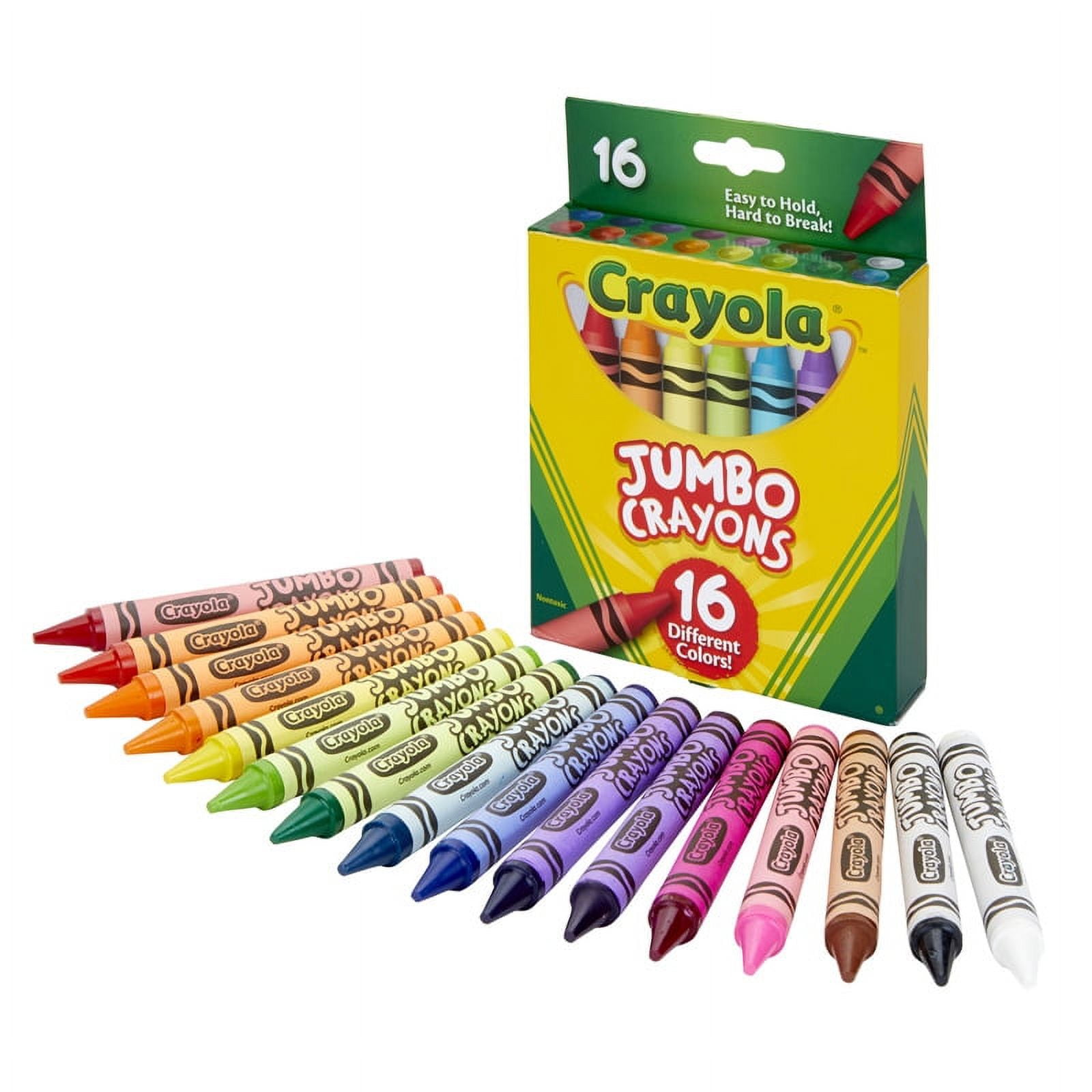 Jar Melo 16 Colors Jumbo Crayons for Toddlers, Non Toxic Washable