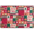 thumbnail image 4 of SKYSONIC Merry Christmas Theme Non-Slip Area Rug, Colorful Grid Xmas Floor Carpet Comfort Floor Mats Decor for Indoor Front Porch Living Room Bedroom Kitchen, 36"x24", 4 of 5