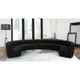 thumbnail image 2 of Maklaine 11-Piece Modular Contemporary Velvet Sectional Sofa in Black, 2 of 7
