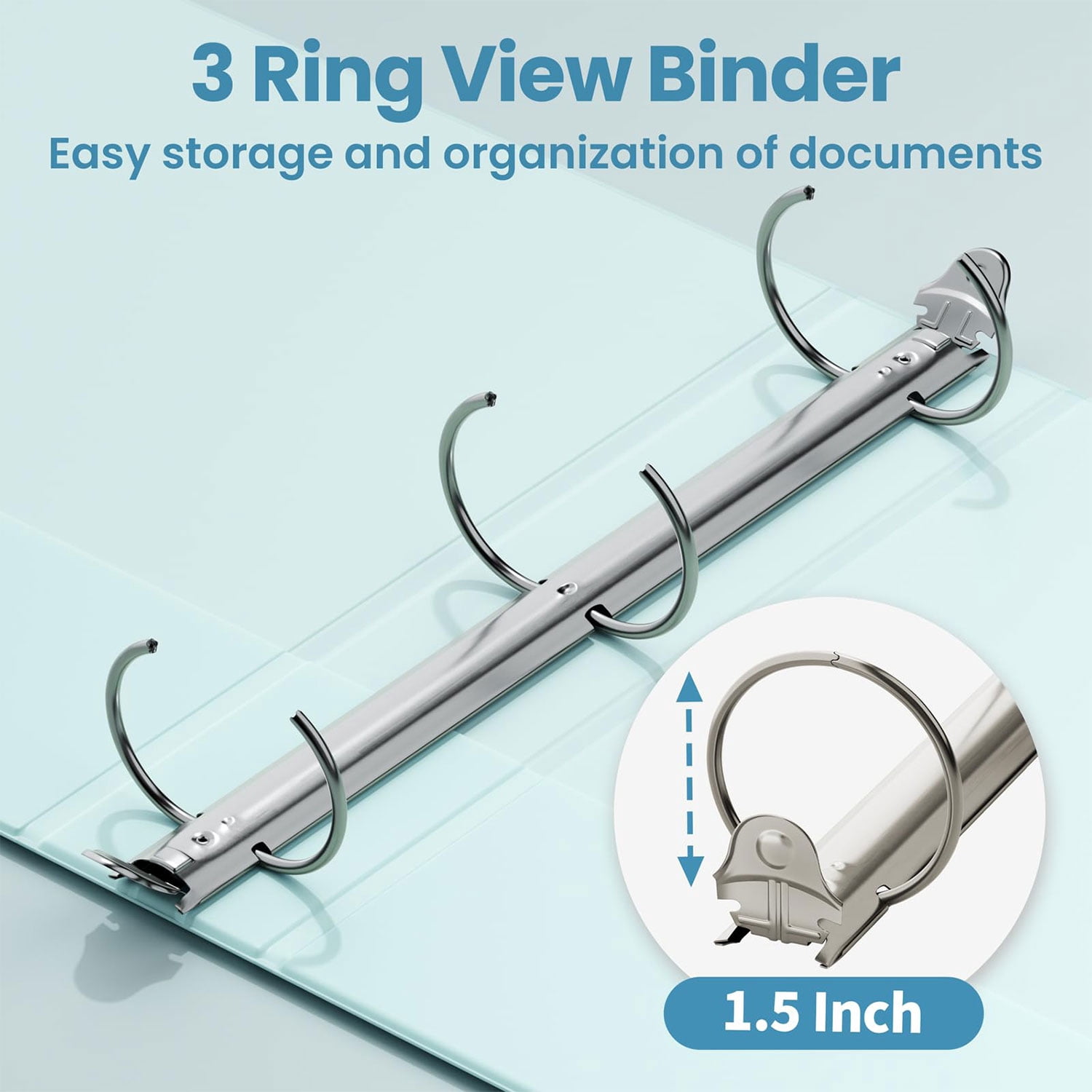 3 Ring 1.5 Inch Binder View Binder 325 Sheets of Letter Size 8.5 x 11'' Paper for Office School Home Supplies Organizer with Pockets Notebook Binders 4 Pack
