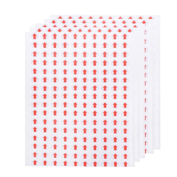 3200 etiquetas autoadhesivas de 10 mm con forma de flecha roja, pegatinas de puntos circulares pequeños extraíbles, cinta indicadora de defectos de inspección de producto (blanca y roja)