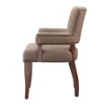 thumbnail image 7 of Solid Wood Arm Dining Chair | Espresso Finish with Brass Nailhead Detail | Upholstered Polyester Blend Seat | 24"W x 25.5"D x 35"H | Brown | For Dining Room &amp; Living Room, 7 of 7