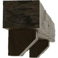thumbnail image 4 of Ekena Millwork 4"H x 8"D x 72"W Riverwood Faux Wood Fireplace Mantel Kit with Ashford Corbels, Burnished Mahogany, 4 of 10