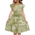 thumbnail image 2 of LOVZFMLL Dresses Kids Summer Double Layer Ruffle Sleeve Dress 5-14 Years, 2 of 8