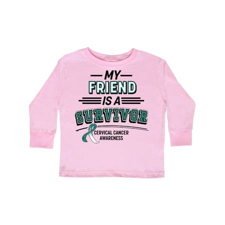 

Inktastic My Friend is a Survivor Cervical Cancer Awareness Gift Toddler Boy or Toddler Girl Long Sleeve T-Shirt