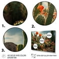 thumbnail image 3 of Designart "Coral Green Cactus landscape II" Floral Floater Framed Wall Art Print, 3 of 7