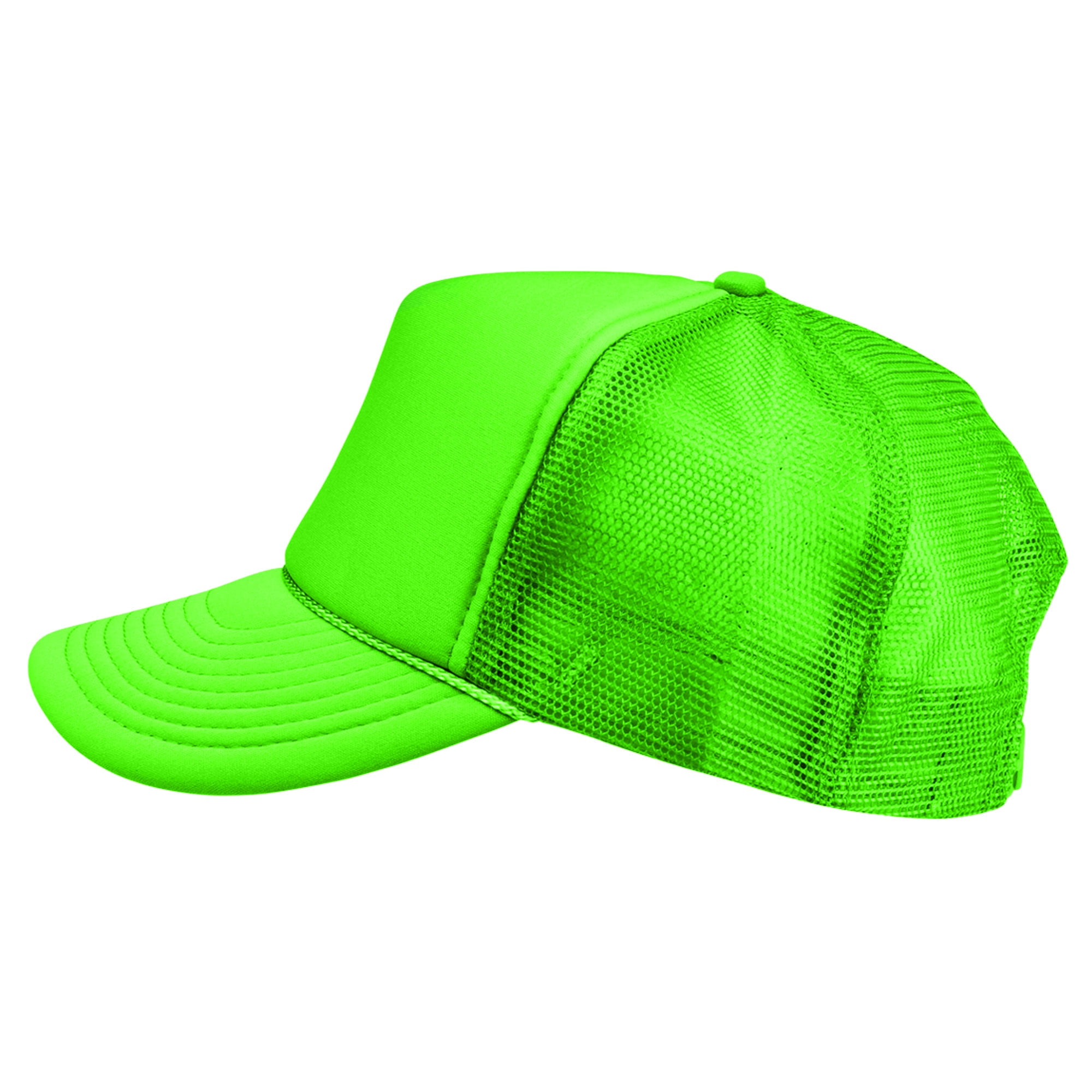 DALIX Neon Trucker Caps Adjustable Snapback Hat-Neon Green - Walmart.com