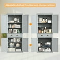 thumbnail image 5 of KIGOTY 72'' Tall Kitchen Pantry with 4 Doors, Large Drawer,Adjustable Shelf, Pantry Storage Cabinet for Dining Room Living Room, Kitchen,Grey, 5 of 7