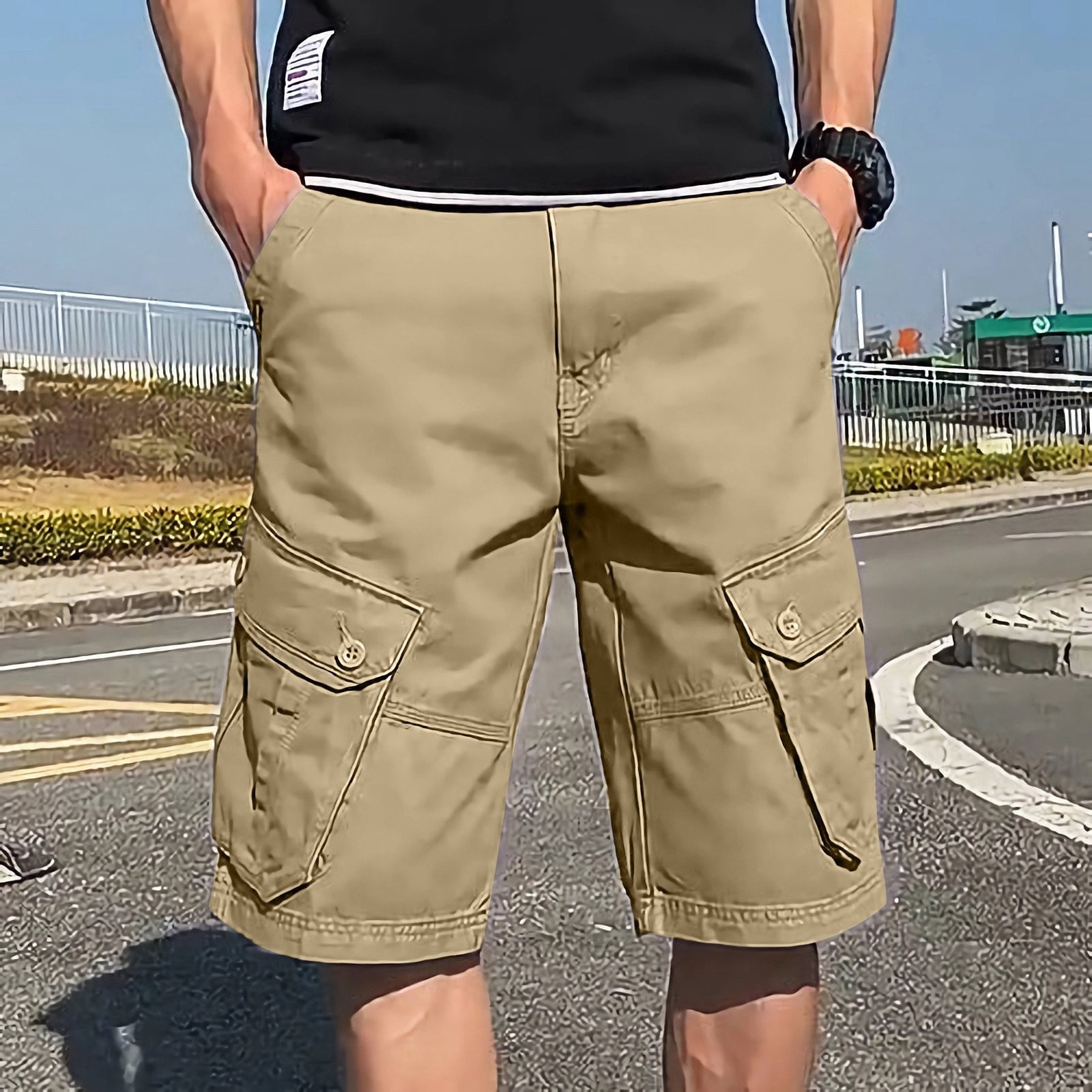 Maison Kinema『Sweat cargo short pants』 Ninth Hall Payton Charcoal Wash Relaxed Cargo Sweat Shorts | Zumiez
