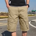 thumbnail image 2 of uikmnh Mens Shorts Men's Cargo Shorts Loose Fit Pocket Outdoor Cargo Shorts Cotton Size:34, 2 of 9
