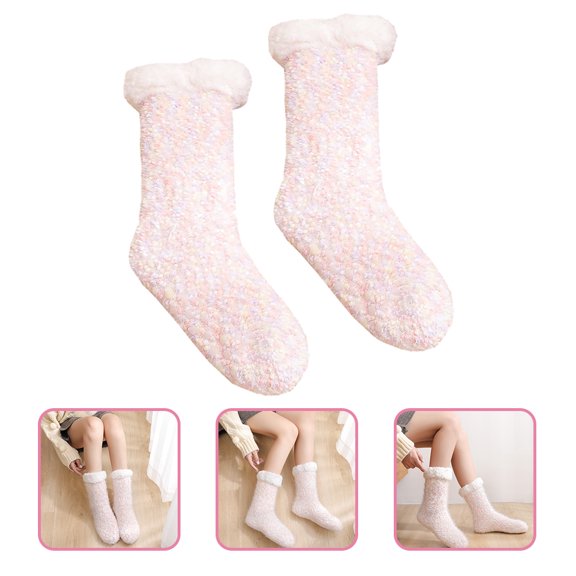 Soimiss 1 Pair Fuzzy Socks Thermal Design Indoor Activities Friends