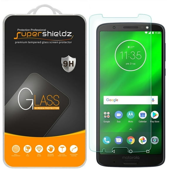 [1-Pack] Supershieldz for Motorola Moto G6 Plus Tempered Glass Screen Protector, Anti-Scratch, Anti-Fingerprint, Bubble Free
