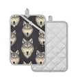 thumbnail image 2 of Two Pieces Of Square Heat Insulation Pad Oven Mitts 7x9.8 Inch Oven Microwave Kitchen Cooking Baking Cartoon Wolf Face Seamless, 2 of 7