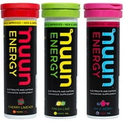 Nuun Energy: Past Formula Vitamin & Caffeine Enhanced Drink Tabs, Mixed Flavors, Box of 3 Tubes