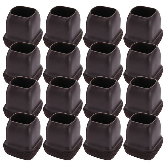 16 Piezas Protectores de Suelo para Patas de Silla de Silicona MarróN, Tapas Cuadradas para Patas de Silla con Fieltro Envuelto, Adecuado Para: 0,75 Pulgadas-1,0 Pulgadas